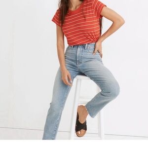 Madewell Light Blue The Curvy Mom Straight Leg Jeans size 28 Petite
